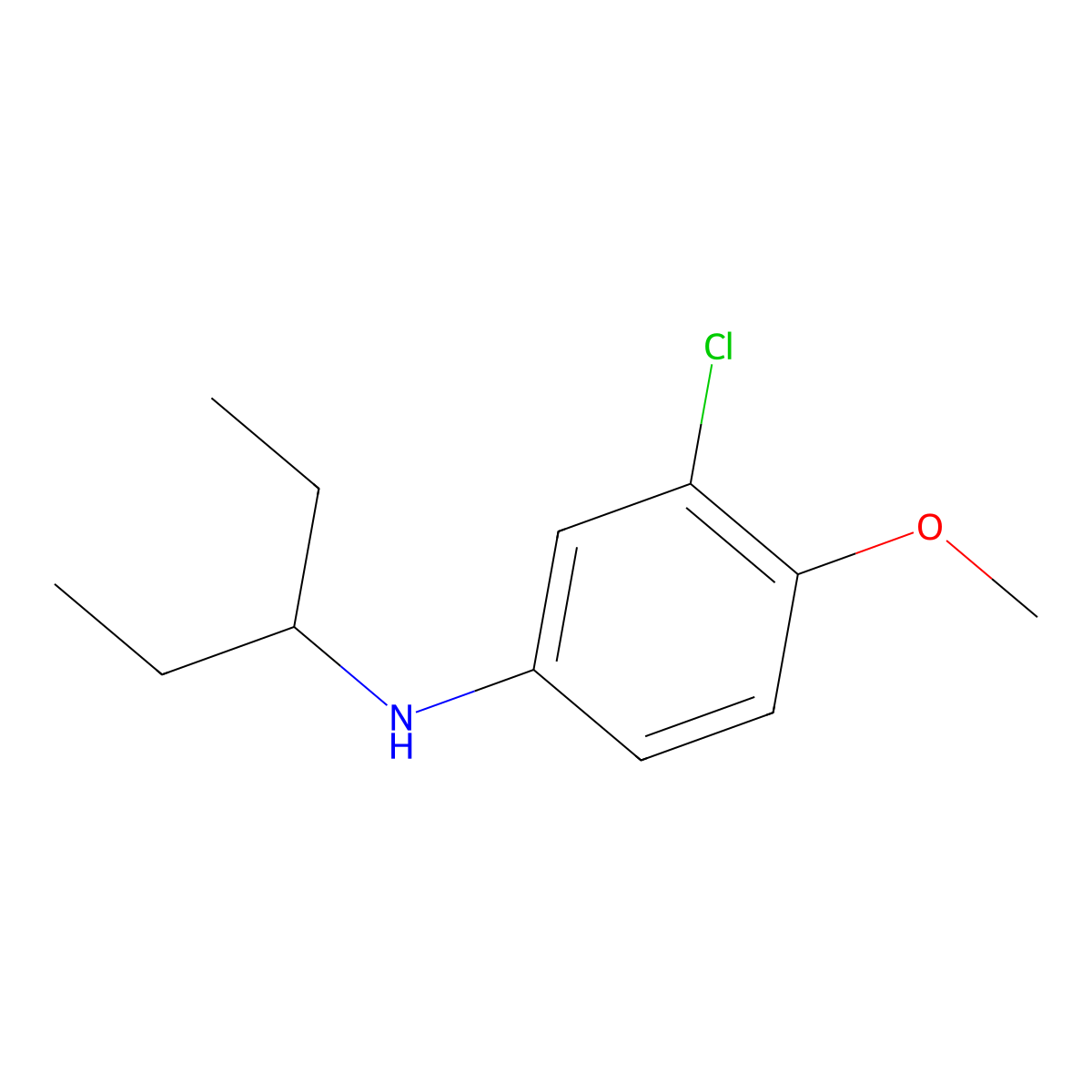 3-Chloro-4-methoxy-N-(pentan-3-YL)aniline molecular structure, CAS 1019526-94-3