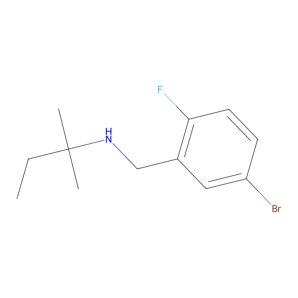 [(5-Bromo-2-fluorophenyl)methyl](2-methylbutan-2-YL)amine molecular structure, CAS 1019527-34-4