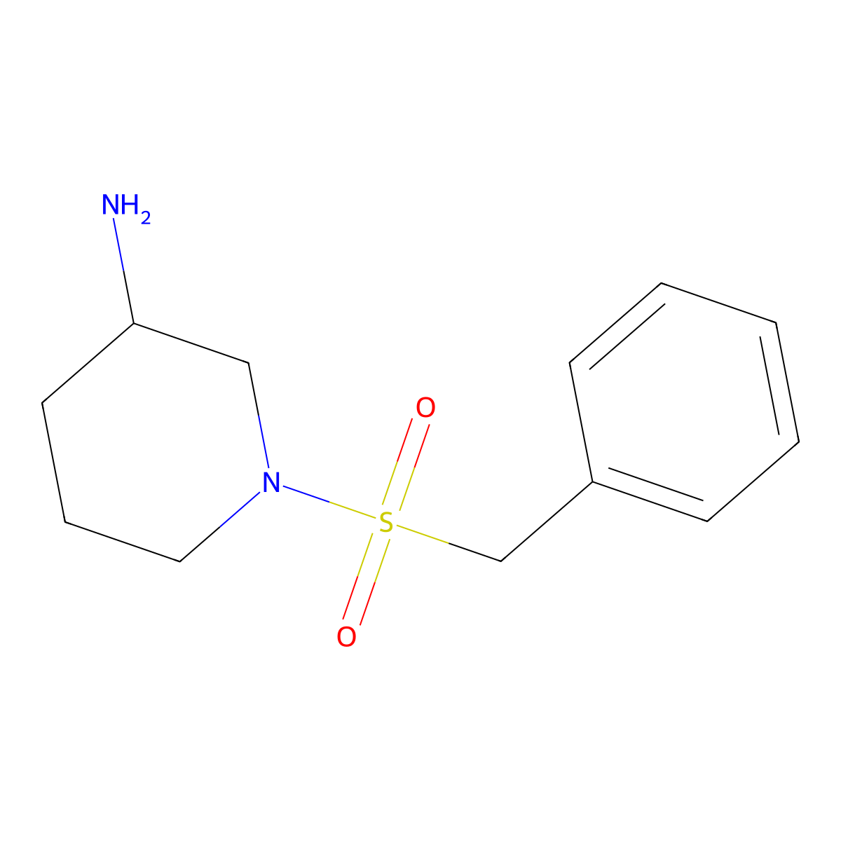 1-(Phenylmethane)sulfonylpiperidin-3-amine molecular structure, CAS 1019527-84-4