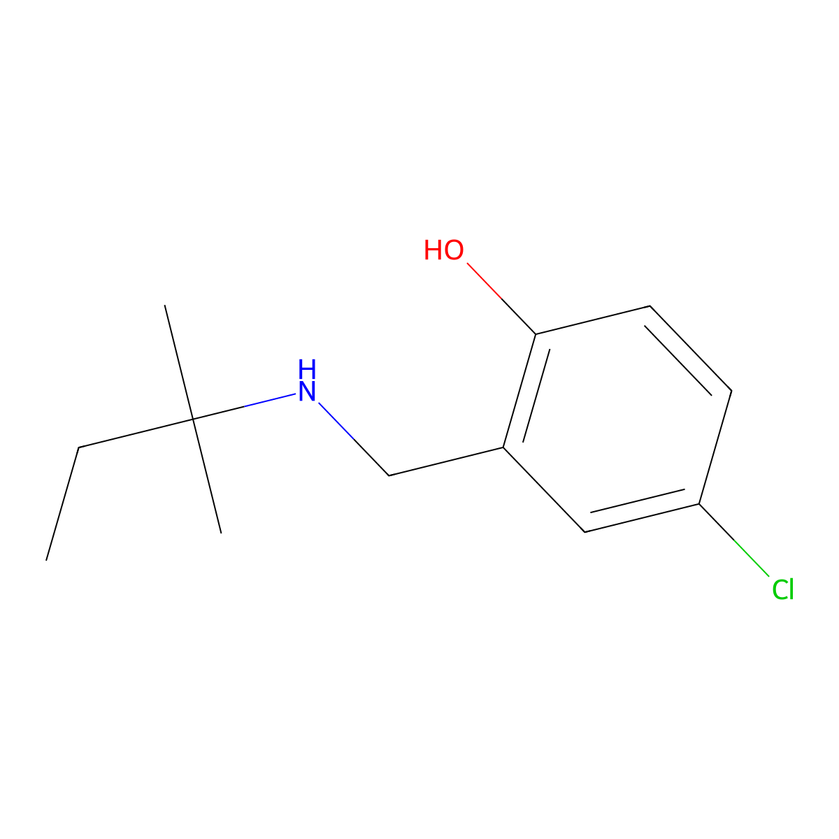 4-Chloro-2-{[(2-methylbutan-2-YL)amino]methyl}phenol molecular structure, CAS 1019528-03-0