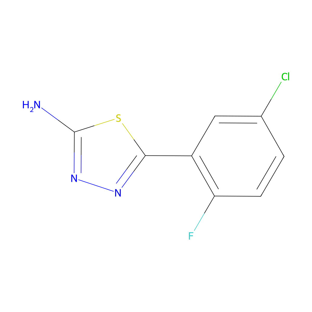 5-(5-Chloro-2-fluorophenyl)-1,3,4-thiadiazol-2-amine molecular structure, CAS 1019528-05-2
