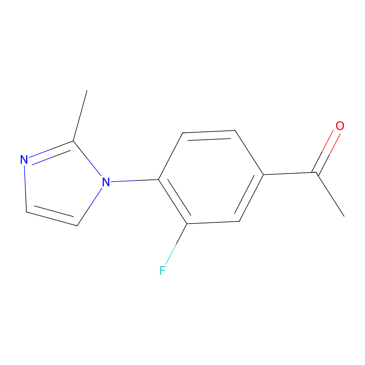 1-(3-Fluoro-4-(2-methyl-1h-imidazol-1-yl)phenyl)ethan-1-one molecular structure, CAS 1019528-45-0