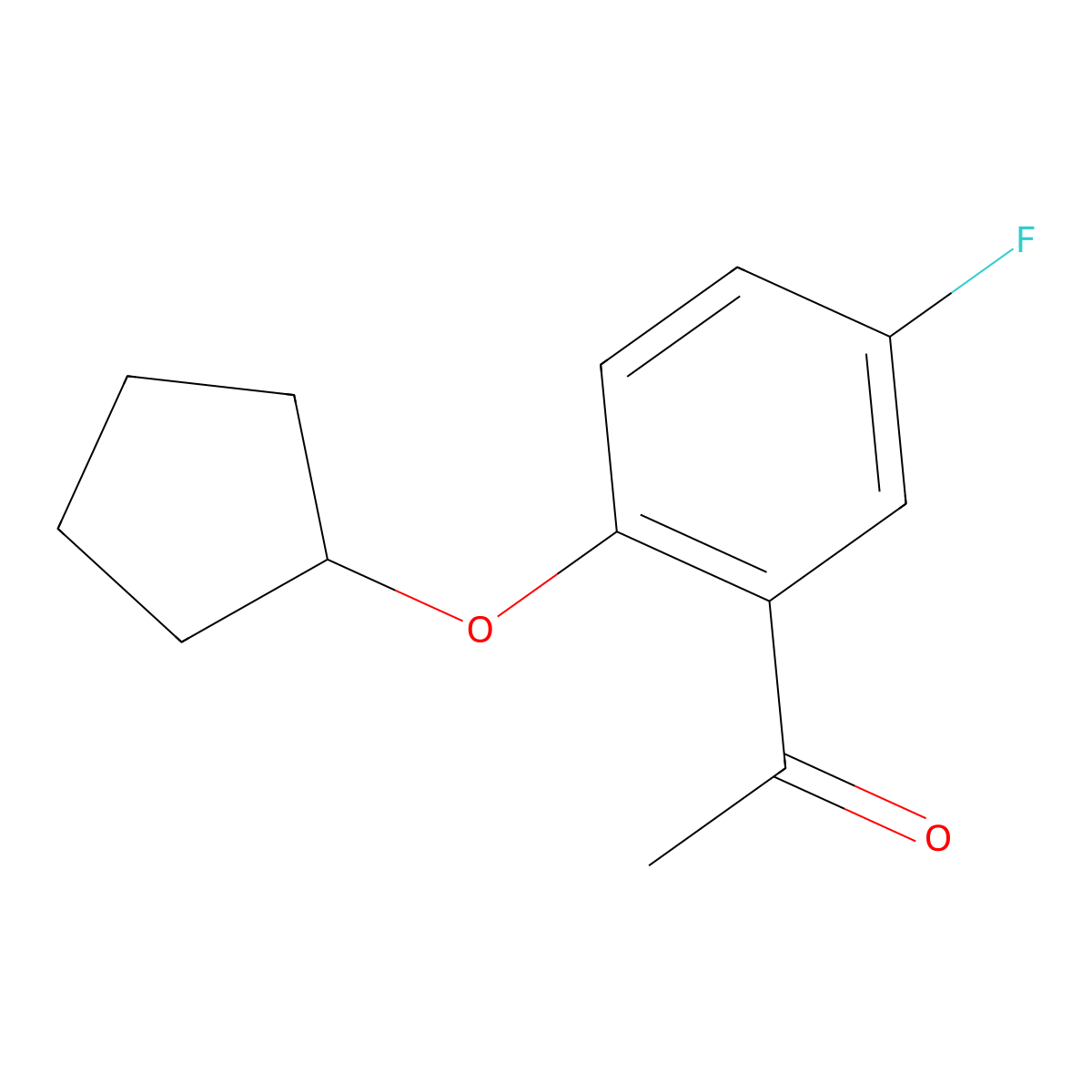 1-(2-(Cyclopentyloxy)-5-fluorophenyl)ethan-1-one molecular structure, CAS 1019528-60-9