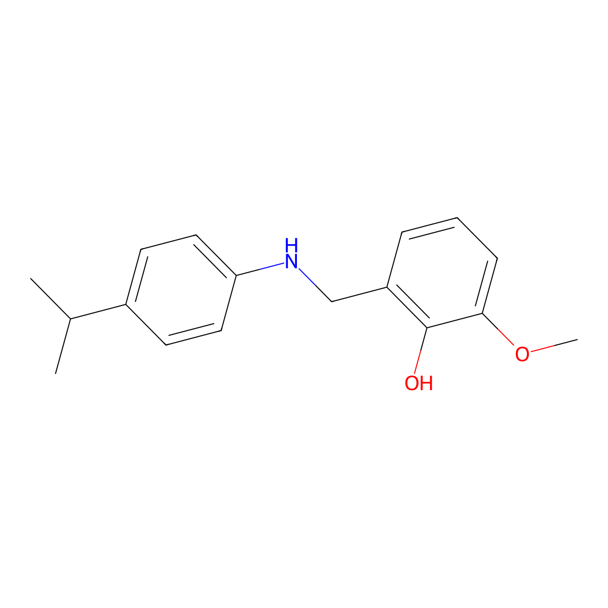 2-{[(4-Isopropylphenyl)amino]methyl}-6-methoxyphenol molecular structure, CAS 1019529-75-9