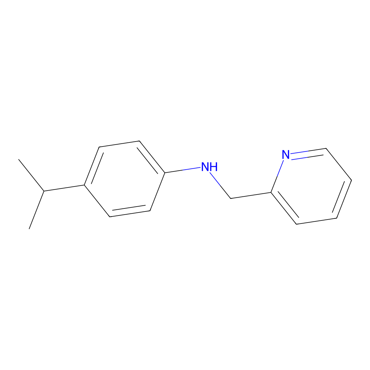 4-propan-2-yl-N-(pyridin-2-ylmethyl)aniline molecular structure, CAS 1019529-90-8