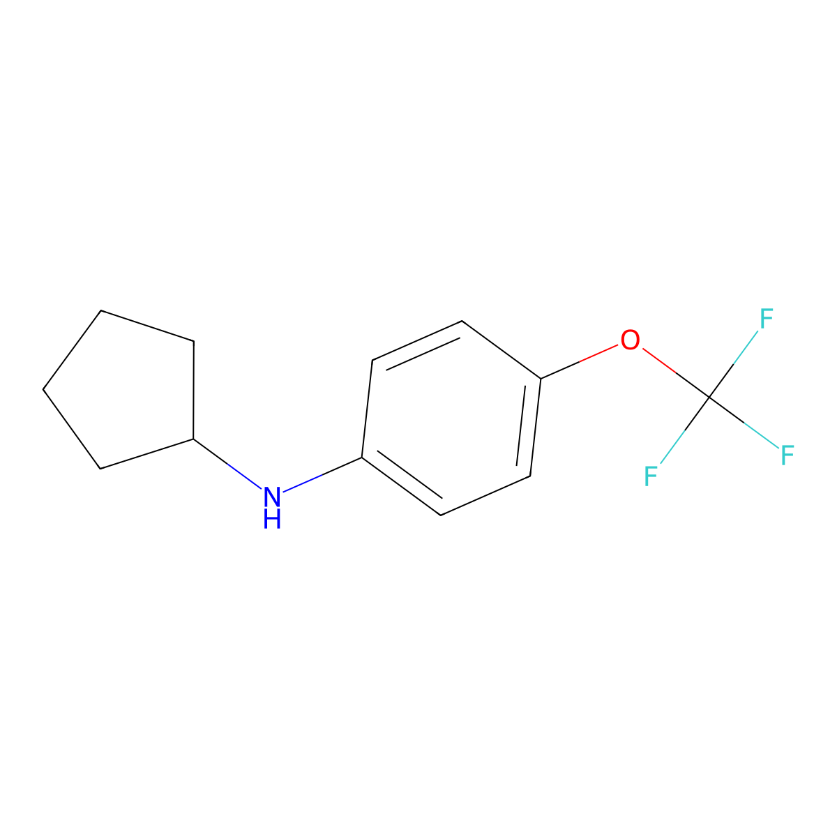 N-cyclopentyl-4-(trifluoromethoxy)aniline molecular structure, CAS 1019529-96-4