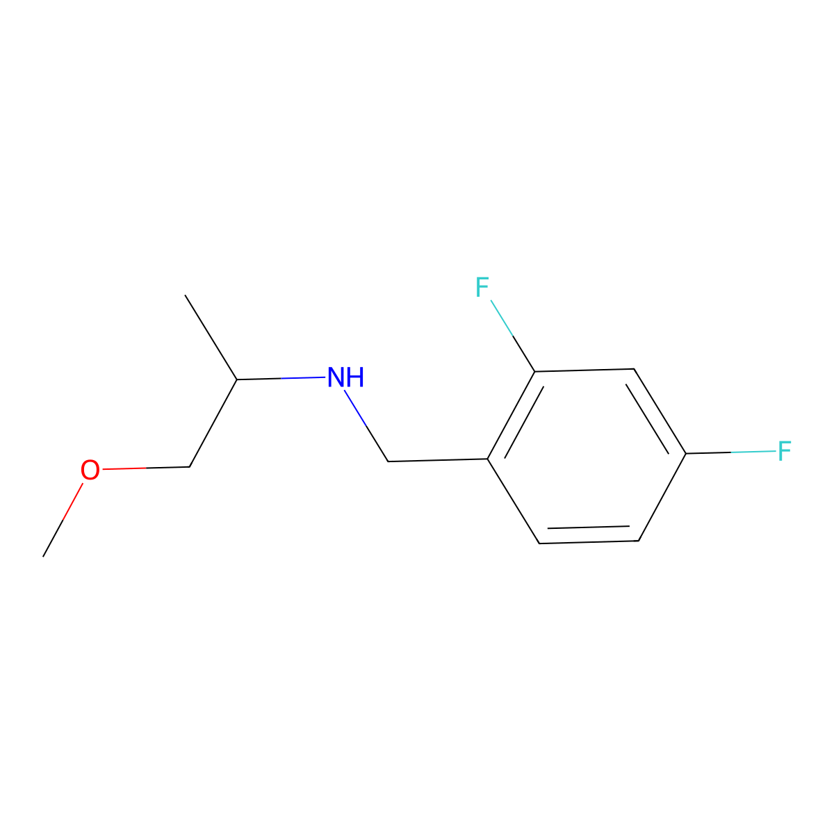 [(2,4-Difluorophenyl)methyl](1-methoxypropan-2-yl)amine molecular structure, CAS 1019530-46-1