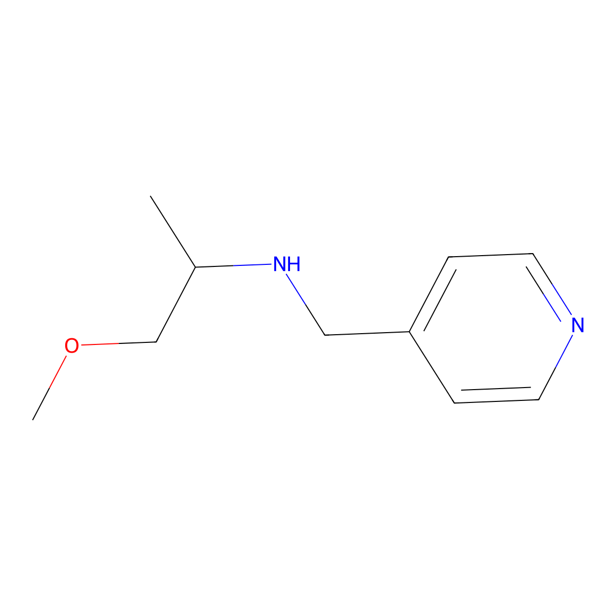 (1-Methoxypropan-2-yl)[(pyridin-4-yl)methyl]amine molecular structure, CAS 1019530-61-0