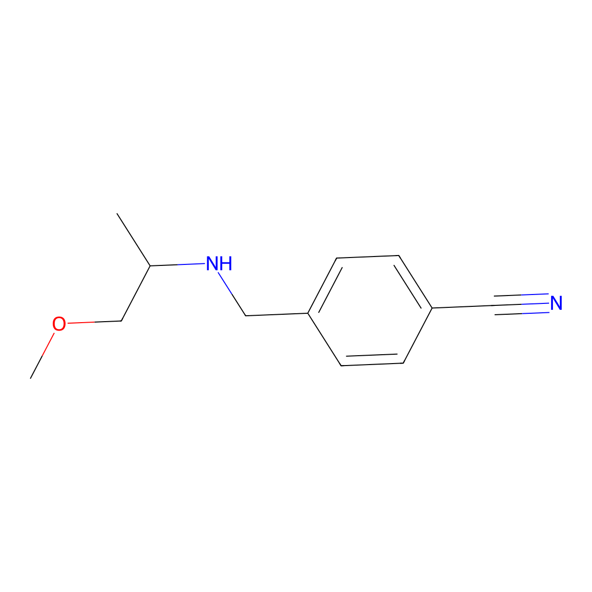 4-{[(1-Methoxypropan-2-YL)amino]methyl}benzonitrile molecular structure, CAS 1019531-03-3