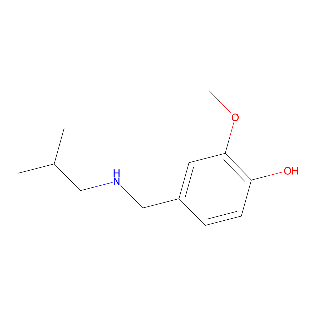 2-Methoxy-4-{[(2-methylpropyl)amino]methyl}phenol molecular structure, CAS 1019531-10-2
