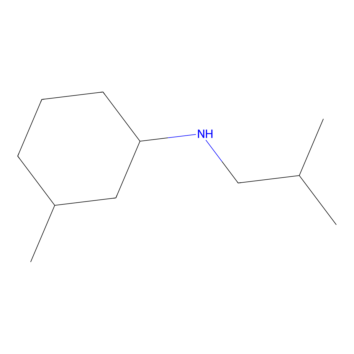 3-methyl-N-(2-methylpropyl)cyclohexan-1-amine molecular structure, CAS 1019531-22-6
