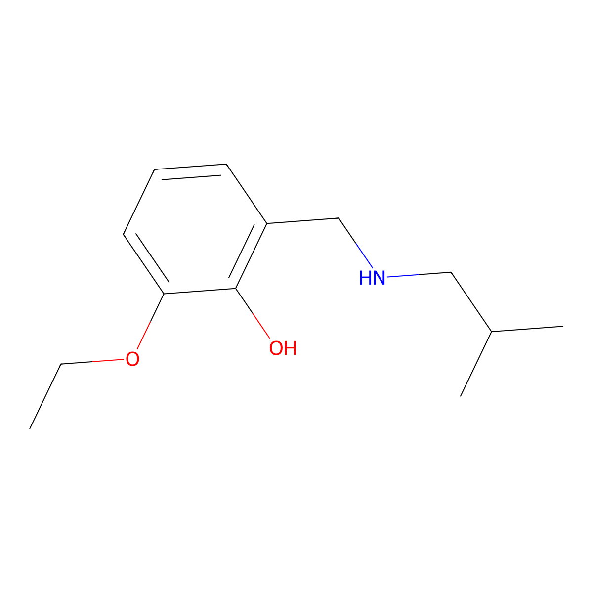 2-Ethoxy-6-{[(2-methylpropyl)amino]methyl}phenol molecular structure, CAS 1019531-49-7