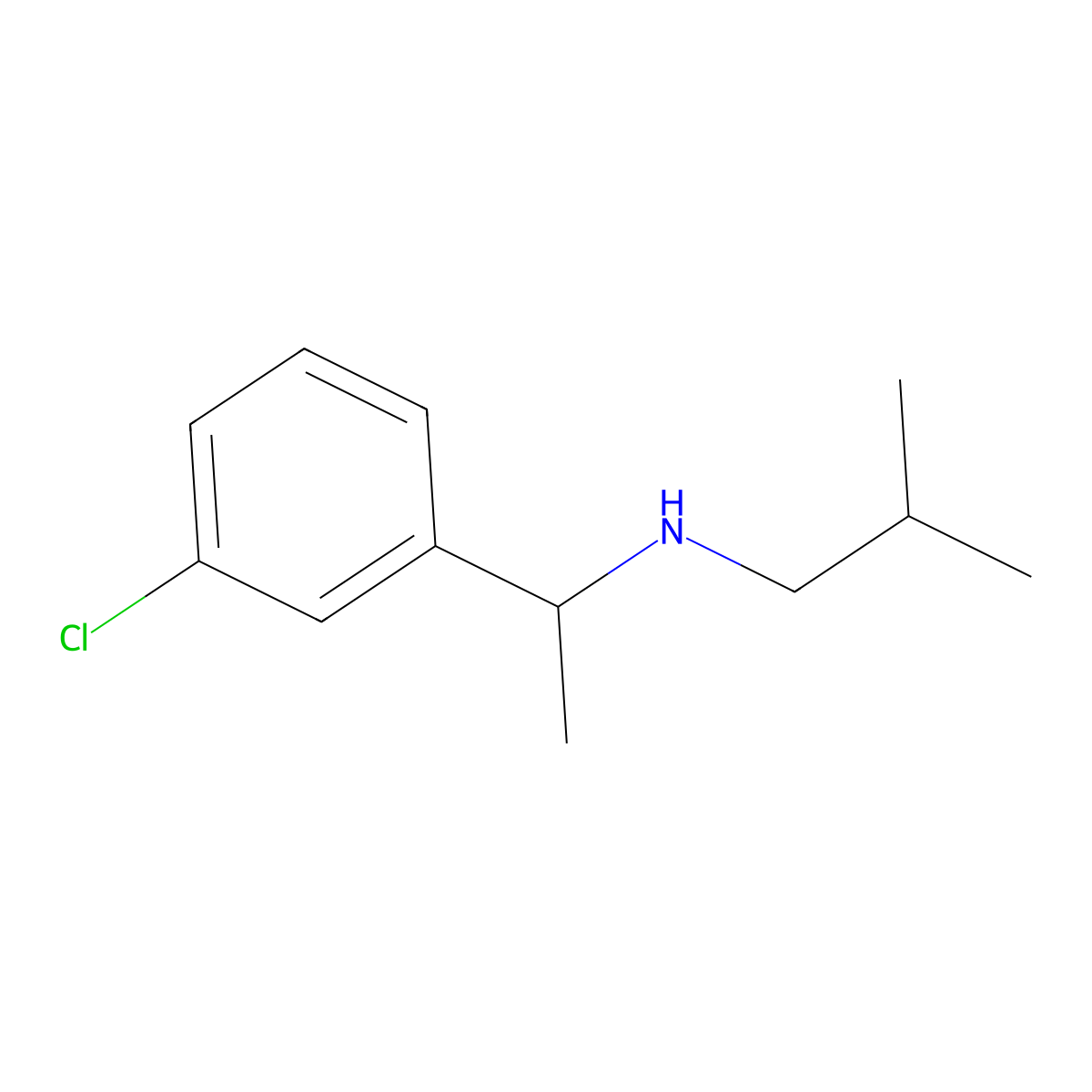 [1-(3-Chlorophenyl)ethyl](2-methylpropyl)amine molecular structure, CAS 1019531-96-4