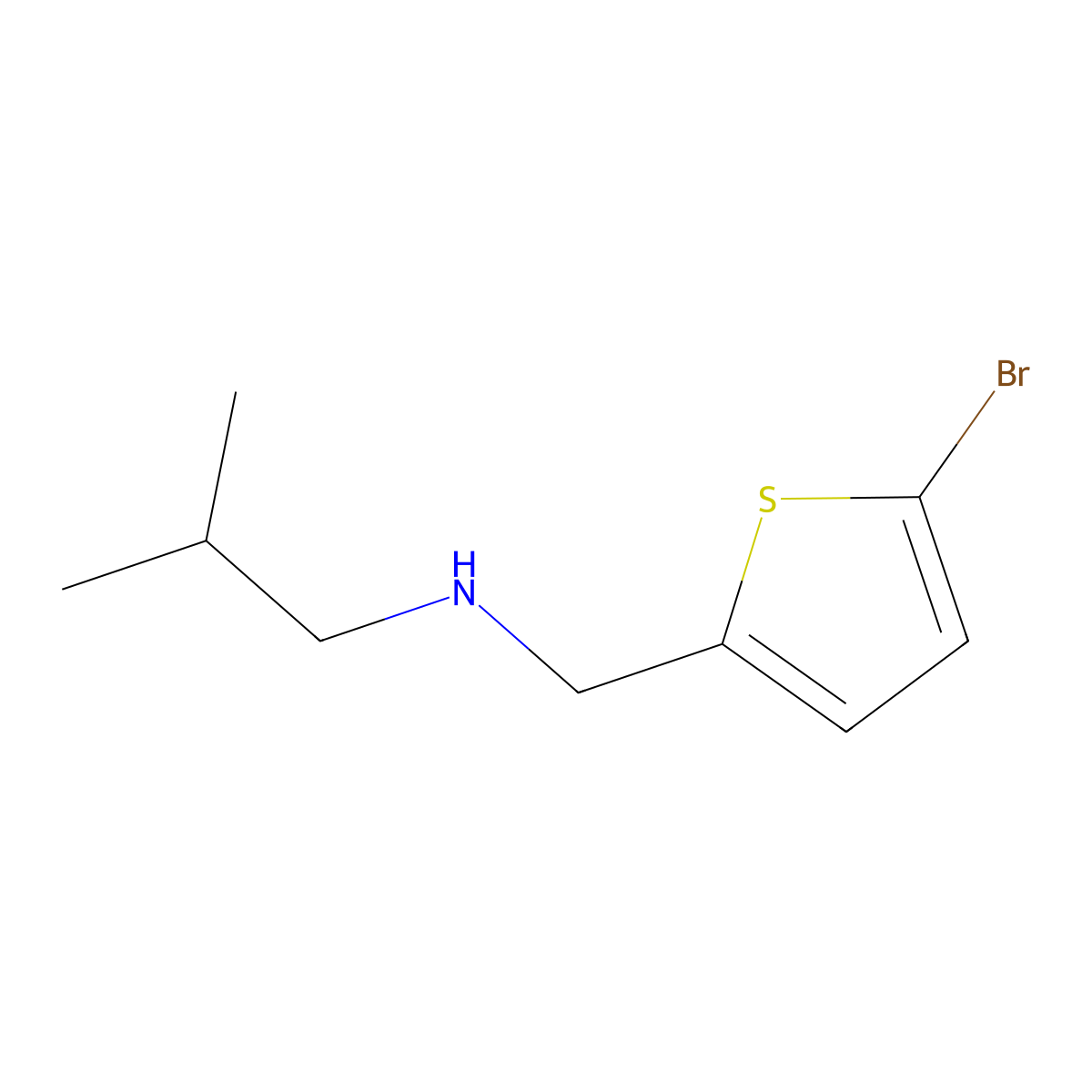 N-((5-Bromothiophen-2-yl)methyl)-2-methylpropan-1-amine molecular structure, CAS 1019531-99-7