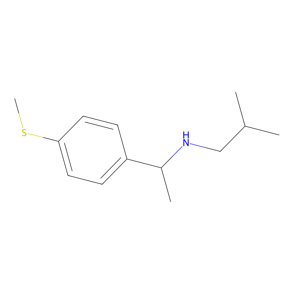 (2-Methylpropyl)({1-[4-(methylsulfanyl)phenyl]ethyl})amine molecular structure, CAS 1019532-13-8