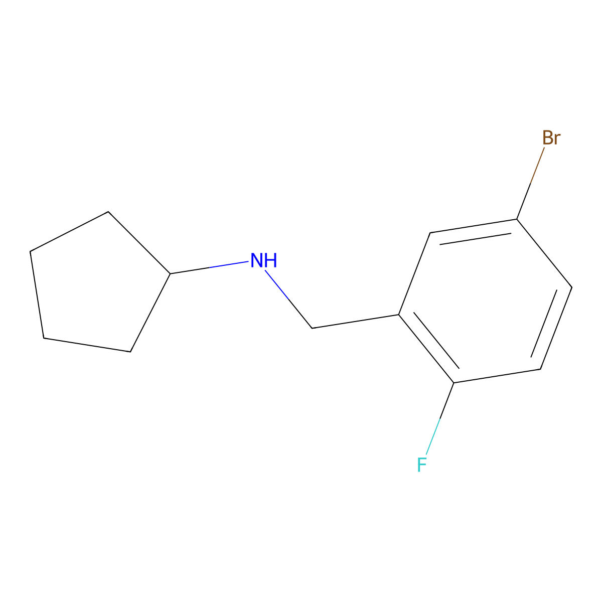 N-(5-Bromo-2-fluorobenzyl)cyclopentanamine molecular structure, CAS 1019532-16-1