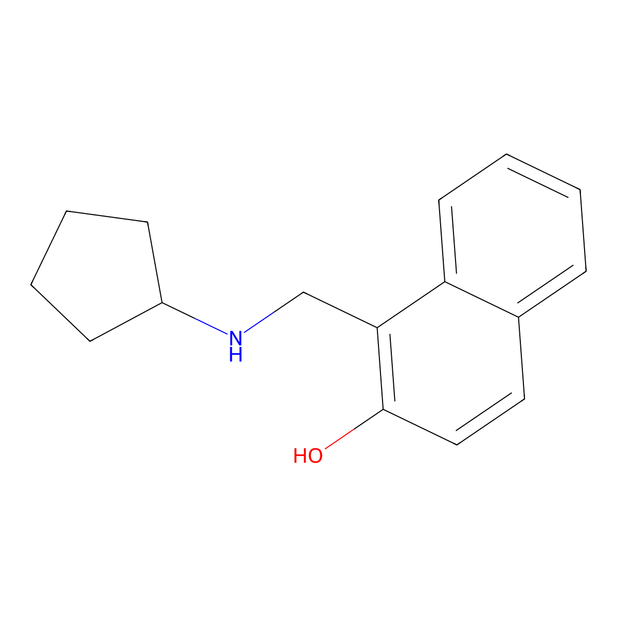 1-[(Cyclopentylamino)methyl]naphthalen-2-ol molecular structure, CAS 1019532-30-9