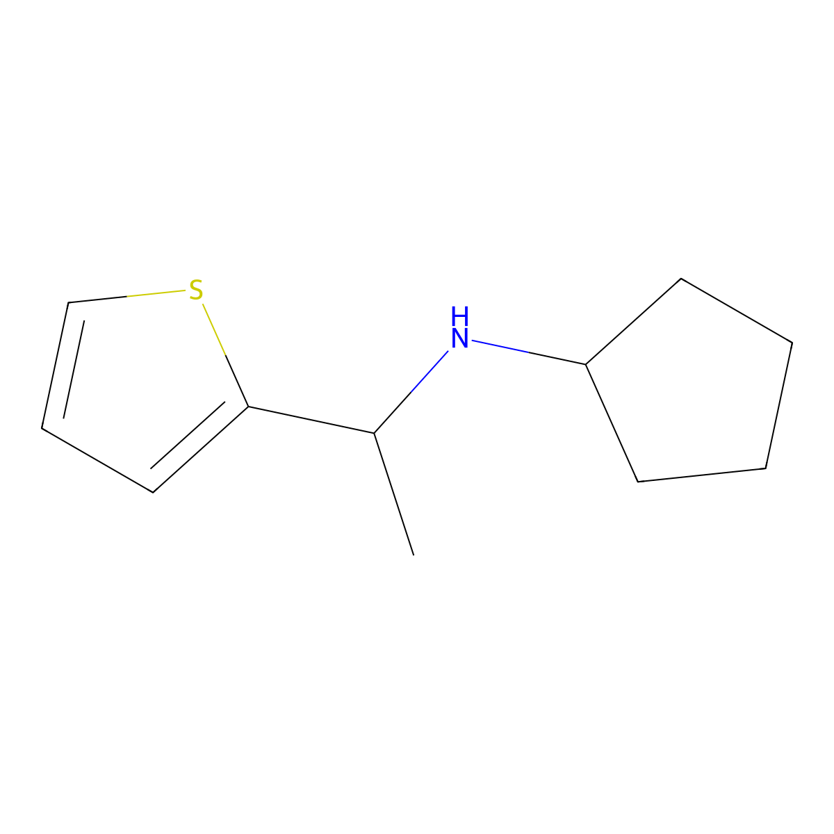 N-(1-thien-2-ylethyl)cyclopentanamine molecular structure, CAS 1019532-48-9