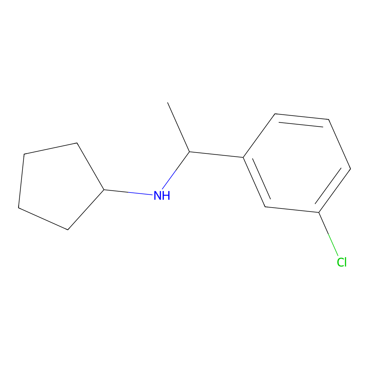 N-[1-(3-chlorophenyl)ethyl]cyclopentanamine molecular structure, CAS 1019532-79-6