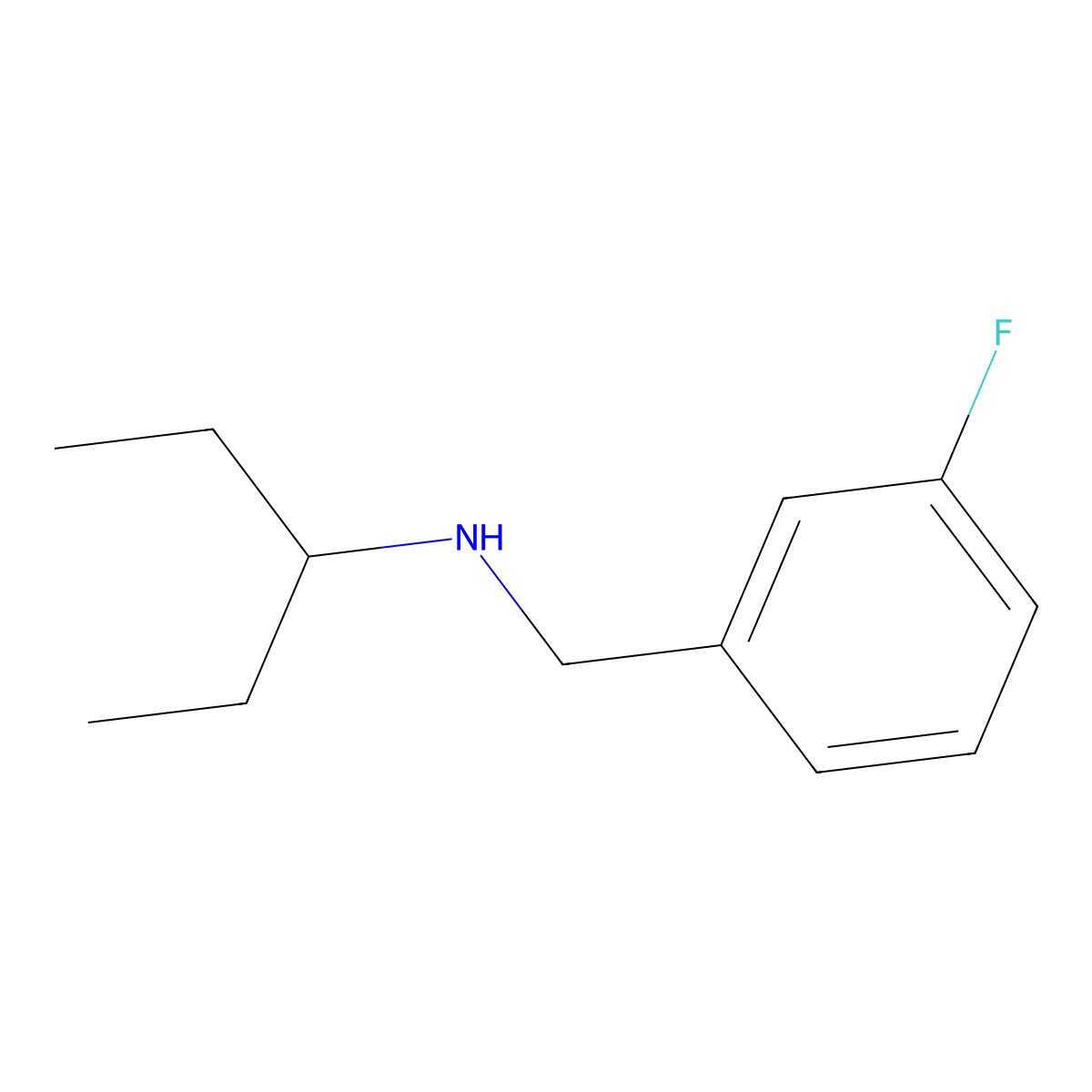 [(3-Fluorophenyl)methyl](pentan-3-YL)amine molecular structure, CAS 1019533-04-0