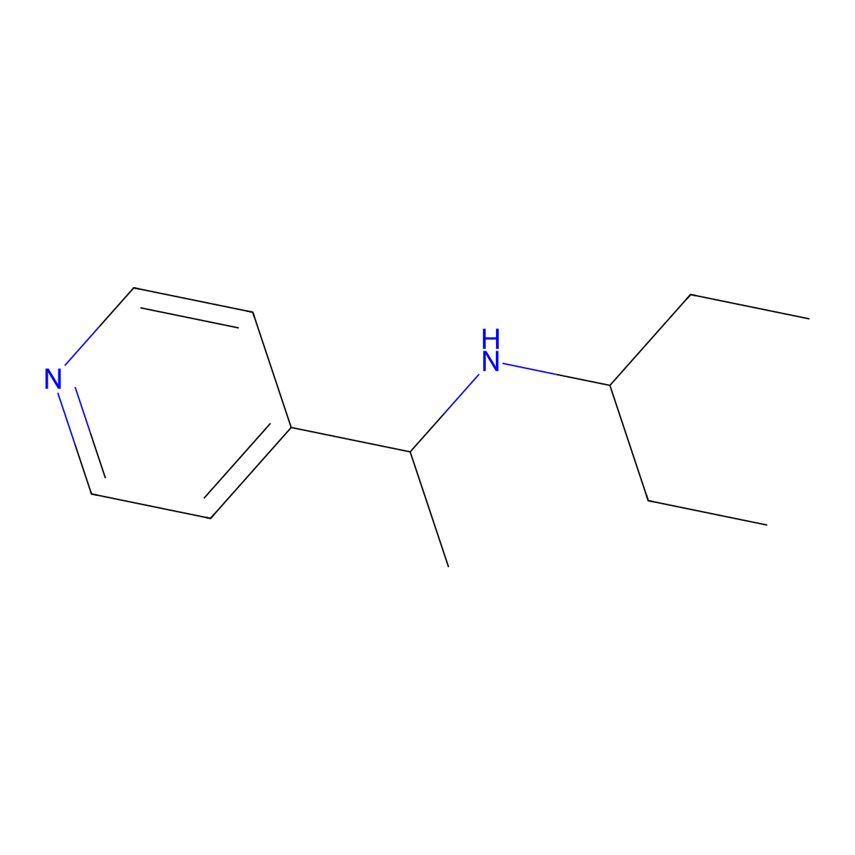 (Pentan-3-yl)[1-(pyridin-4-yl)ethyl]amine molecular structure, CAS 1019533-34-6