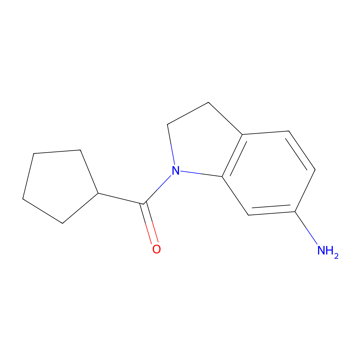 1-cyclopentanecarbonyl-2,3-dihydro-1H-indol-6-amine molecular structure, CAS 1019533-47-1