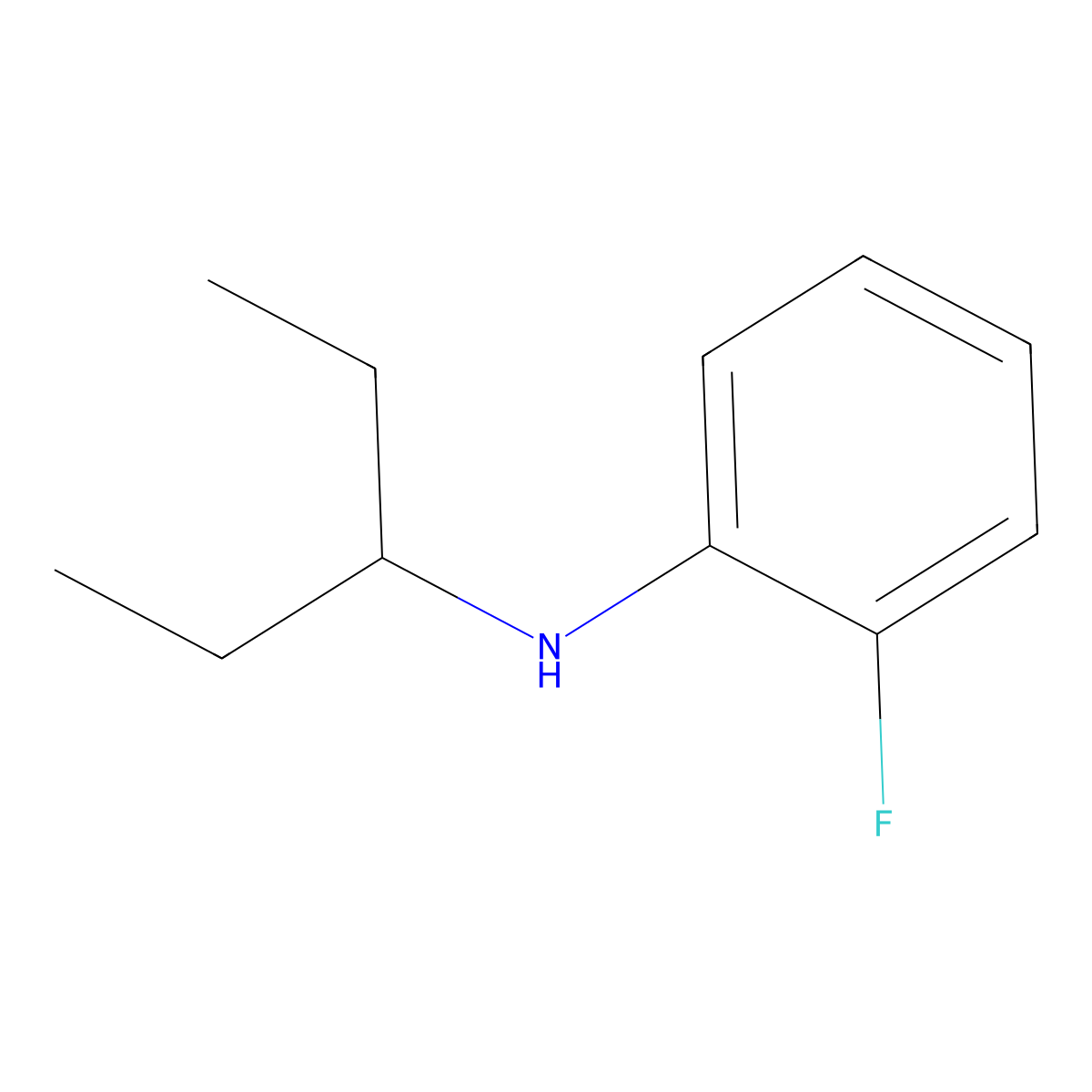 2-fluoro-N-(pentan-3-yl)aniline molecular structure, CAS 1019533-70-0