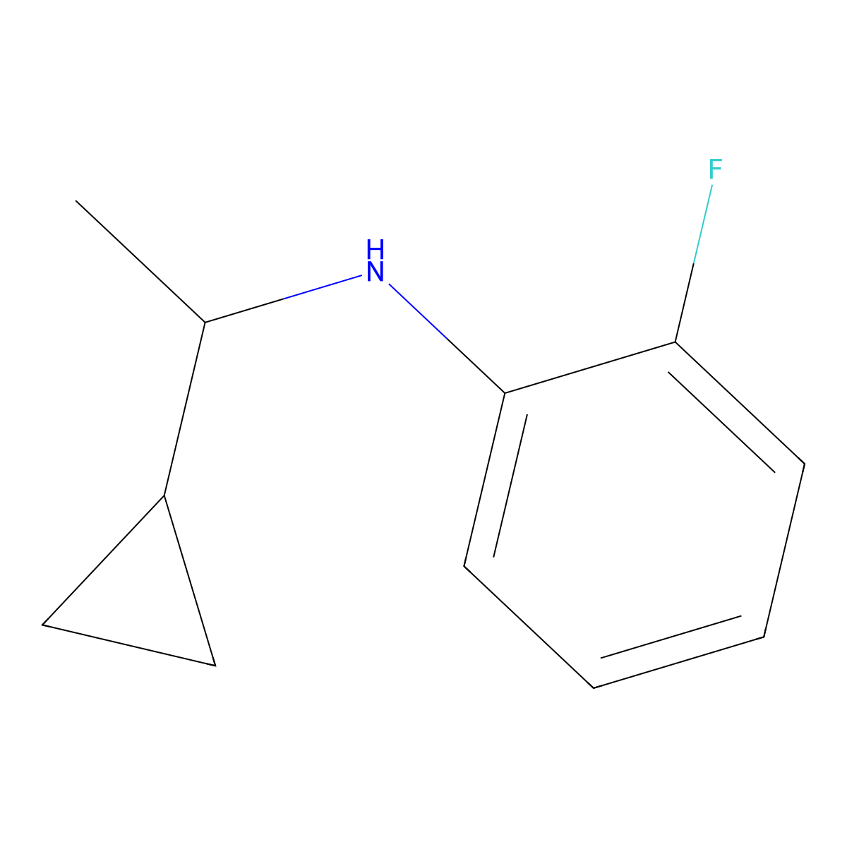 N-(1-cyclopropylethyl)-2-fluoroaniline molecular structure, CAS 1019533-72-2