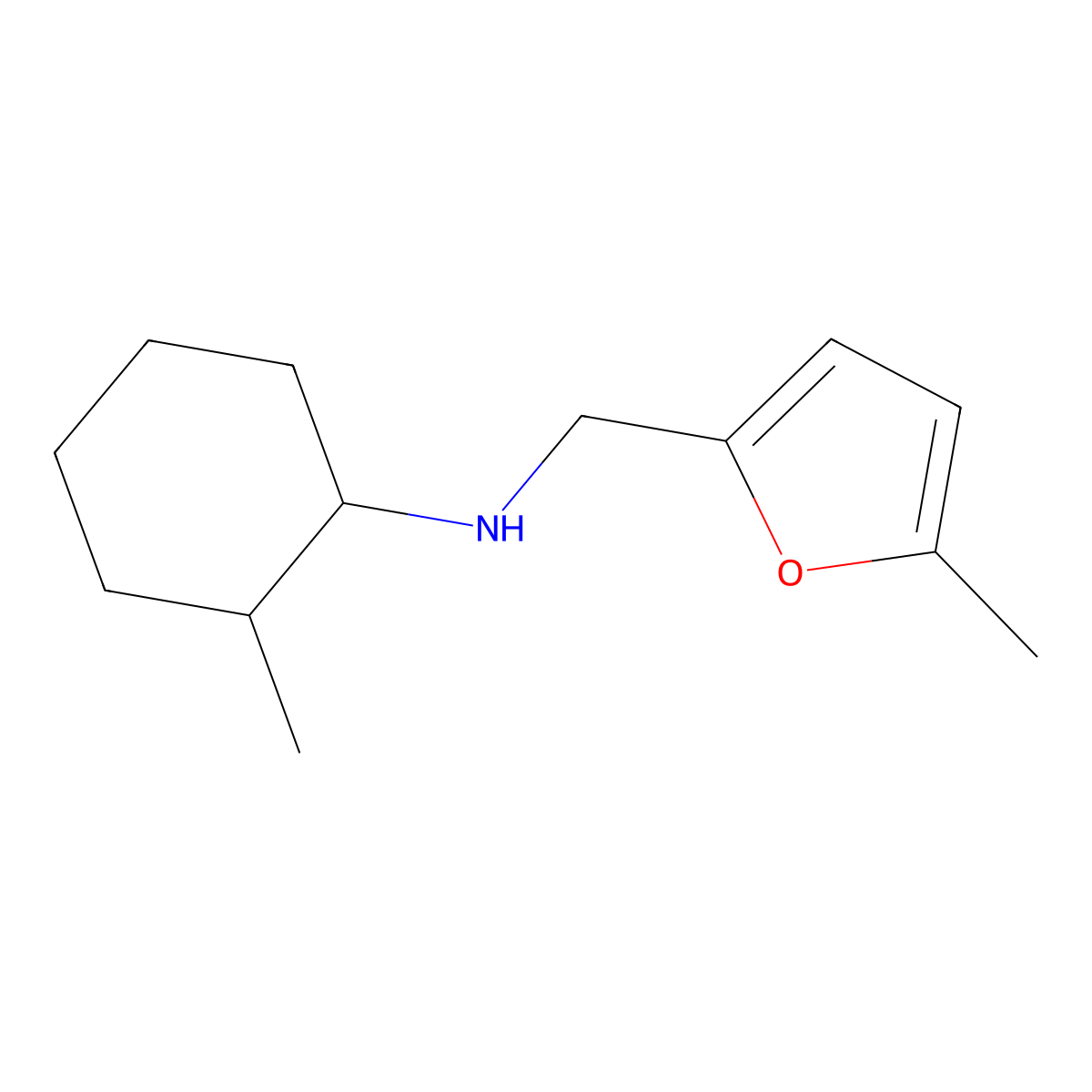 2-methyl-N-[(5-methylfuran-2-yl)methyl]cyclohexan-1-amine molecular structure, CAS 1019534-32-7