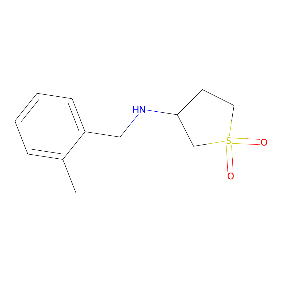 3-((2-Methylbenzyl)amino)tetrahydrothiophene 1,1-dioxide molecular structure, CAS 1019535-27-3