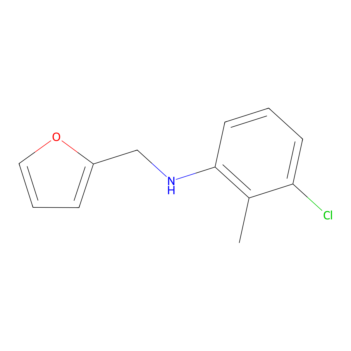 3-chloro-N-(furan-2-ylmethyl)-2-methylaniline molecular structure, CAS 1019535-45-5
