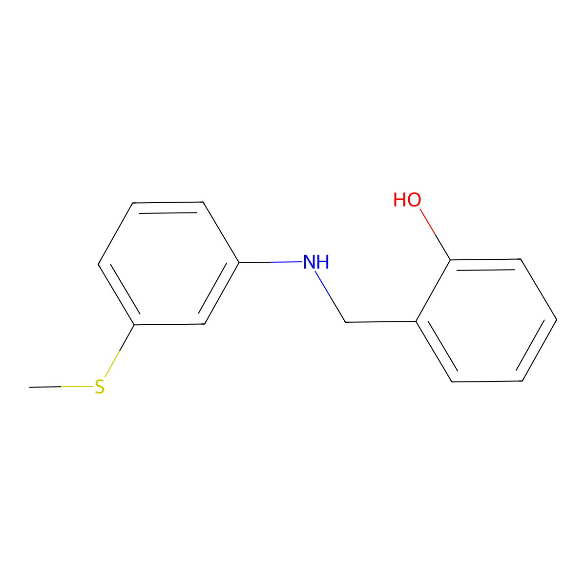 2-({[3-(Methylthio)phenyl]amino}methyl)phenol molecular structure, CAS 1019536-66-3