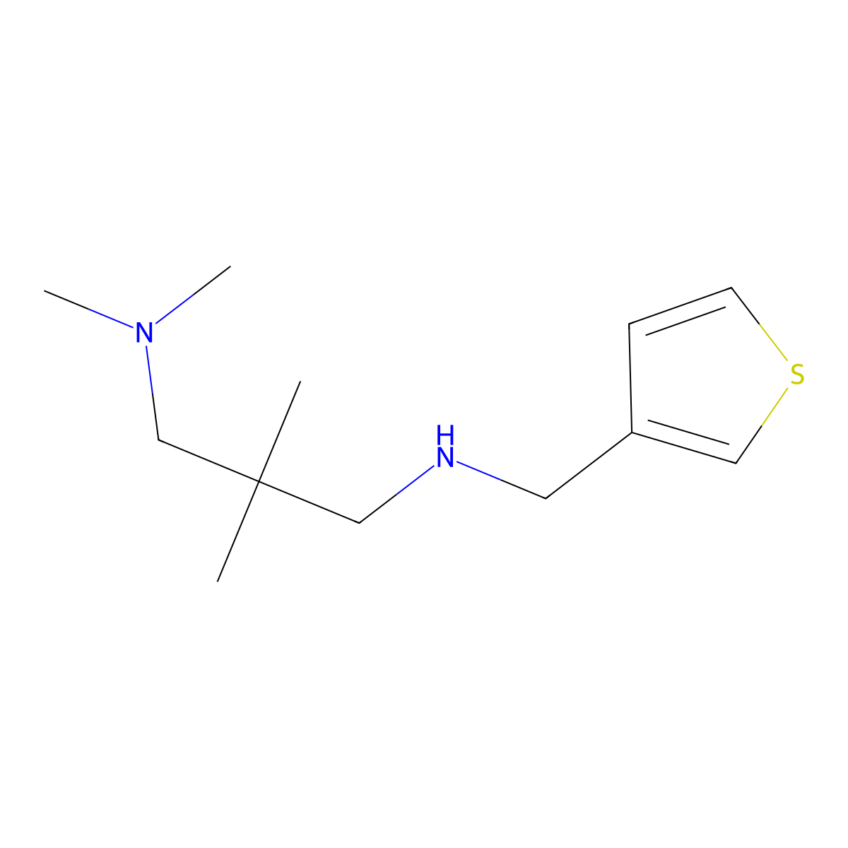 [3-(Dimethylamino)-2,2-dimethylpropyl][(thiophen-3-yl)methyl]amine molecular structure, CAS 1019536-79-8