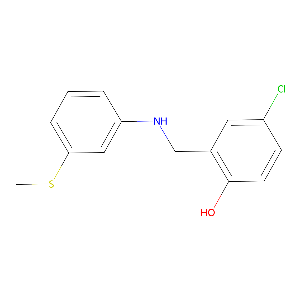 4-Chloro-2-({[3-(methylthio)phenyl]amino}methyl)phenol molecular structure, CAS 1019536-99-2