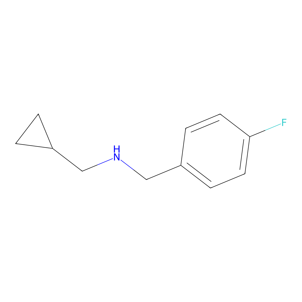 (Cyclopropylmethyl)((4-fluorophenyl)methyl)amine molecular structure, CAS 1019538-79-4