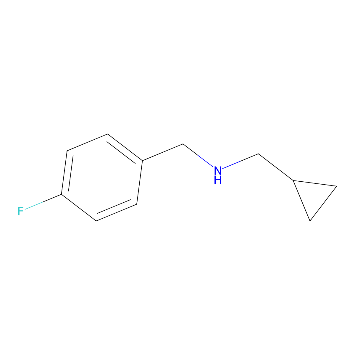(Cyclopropylmethyl)((4-fluorophenyl)methyl)amine molecular structure, CAS 1019538-79-4