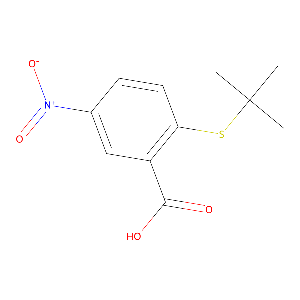 2-(Tert-butylsulfanyl)-5-nitrobenzoic acid molecular structure, CAS 1019539-13-9