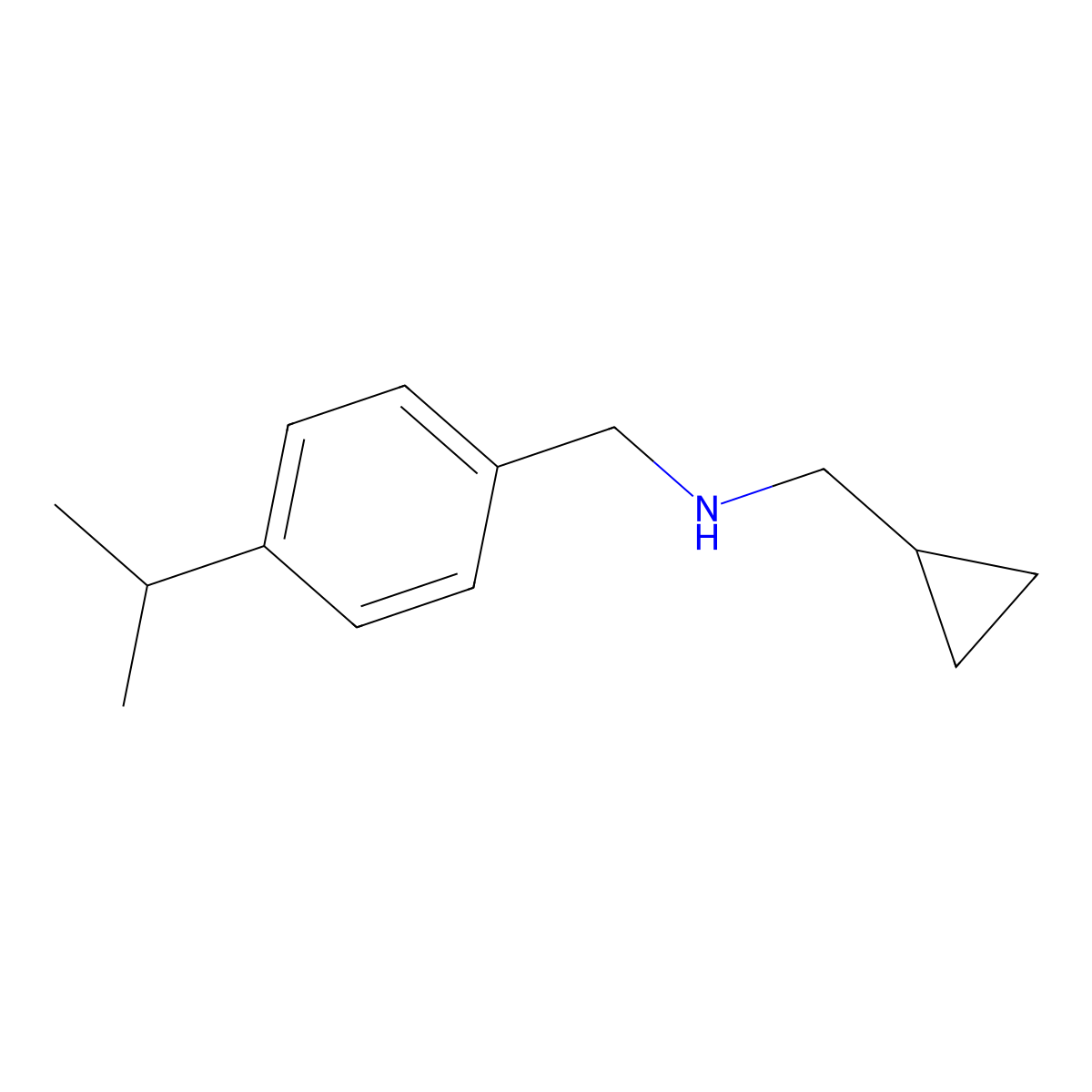 (Cyclopropylmethyl)({[4-(propan-2-yl)phenyl]methyl})amine molecular structure, CAS 1019539-18-4