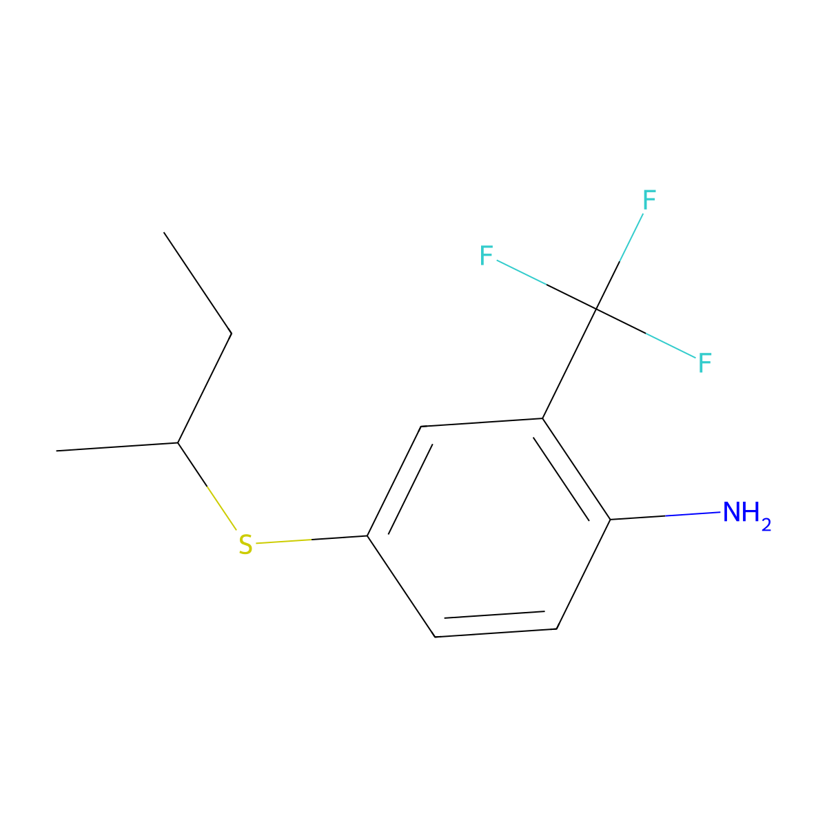 4-(Butan-2-ylsulfanyl)-2-(trifluoromethyl)aniline molecular structure, CAS 1019539-28-6