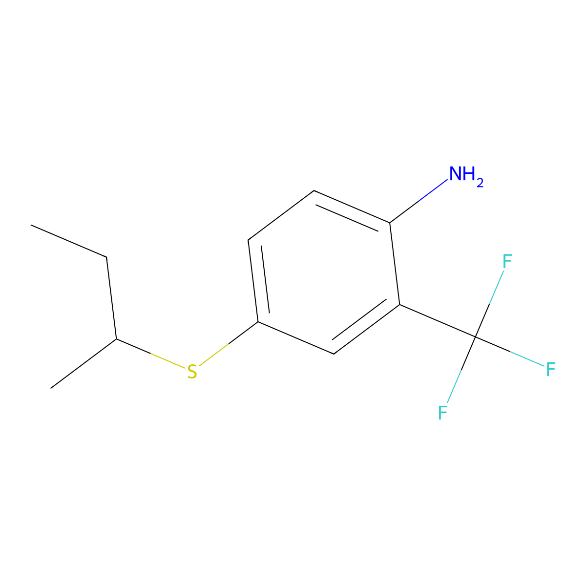 4-(Butan-2-ylsulfanyl)-2-(trifluoromethyl)aniline molecular structure, CAS 1019539-28-6