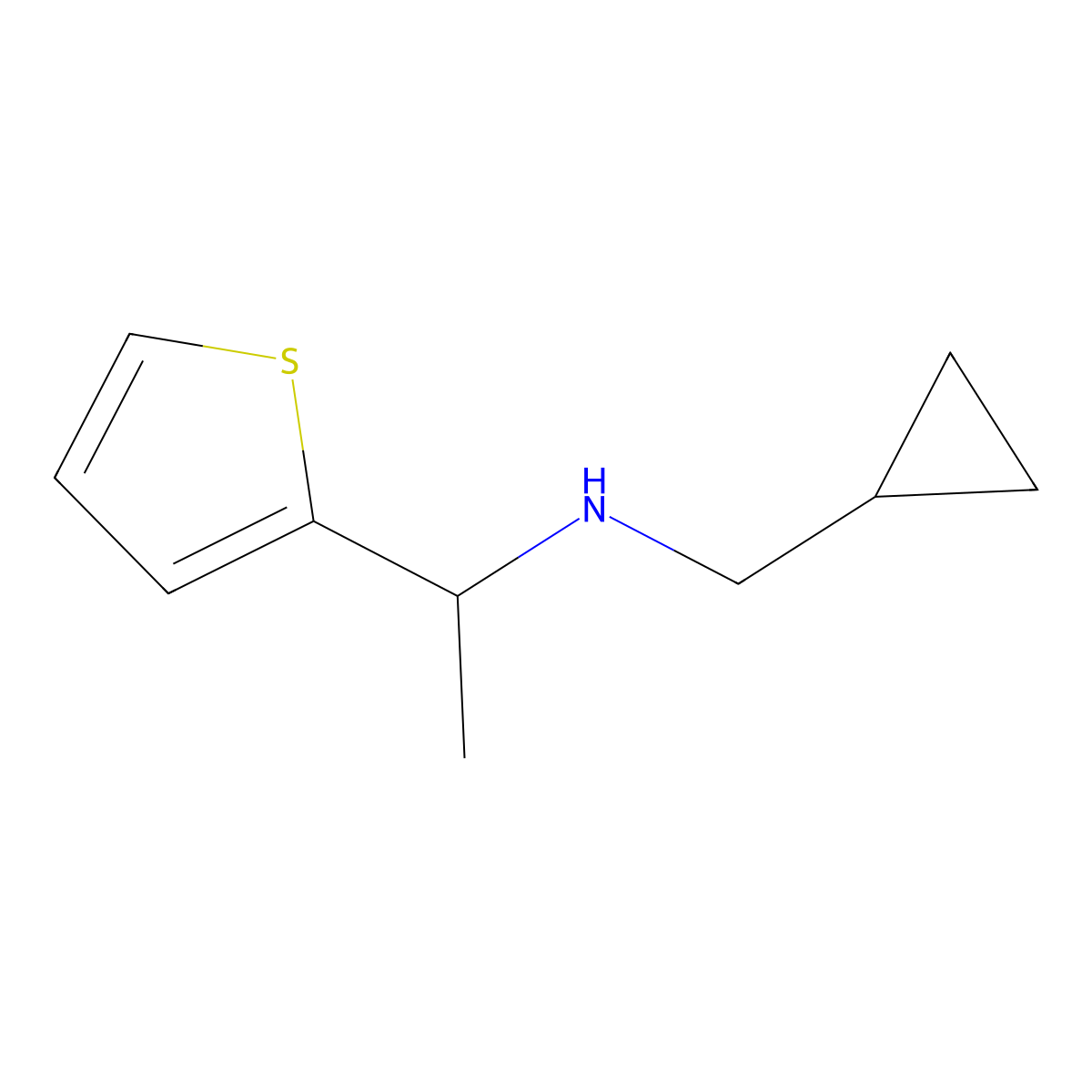 (Cyclopropylmethyl)[1-(thiophen-2-YL)ethyl]amine molecular structure, CAS 1019539-36-6