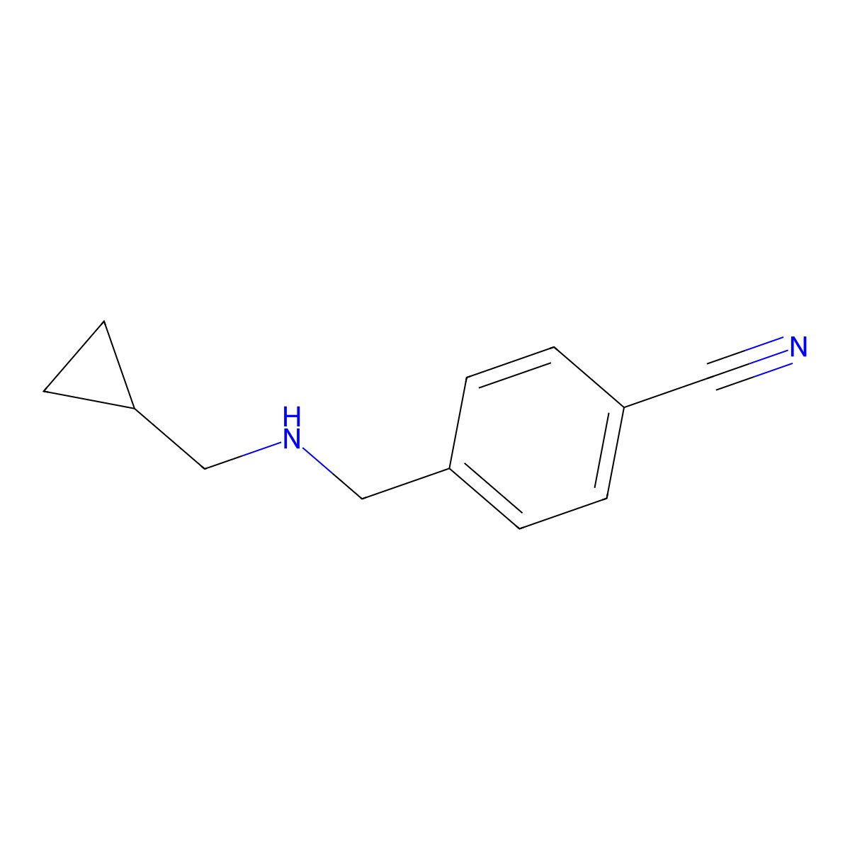 4-{[(Cyclopropylmethyl)amino]methyl}benzonitrile molecular structure, CAS 1019539-48-0