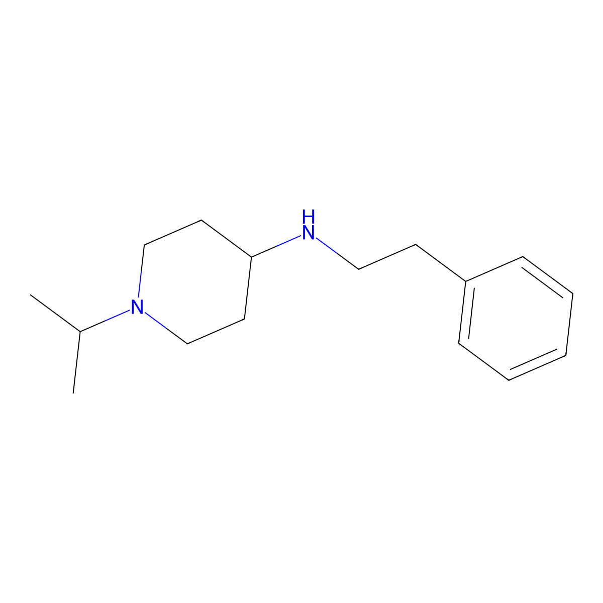 N-(2-phenylethyl)-1-(propan-2-yl)piperidin-4-amine molecular structure, CAS 1019539-68-4