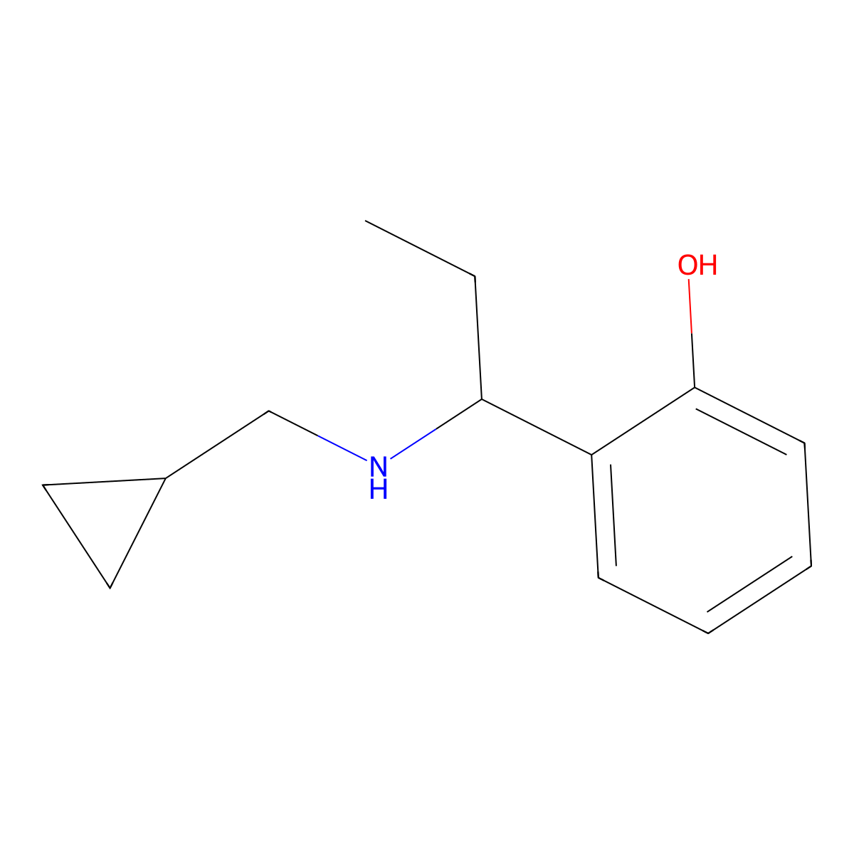 2-{1-[(Cyclopropylmethyl)amino]propyl}phenol molecular structure, CAS 1019539-79-7