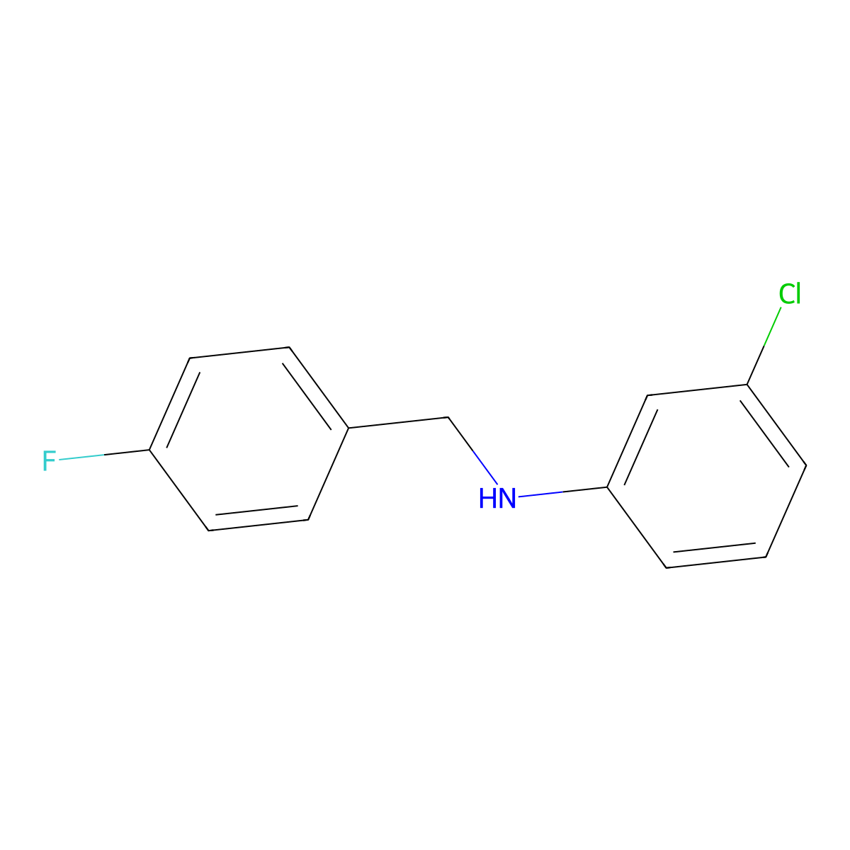 3-Chloro-N-(4-fluorobenzyl)aniline molecular structure, CAS 1019540-88-5