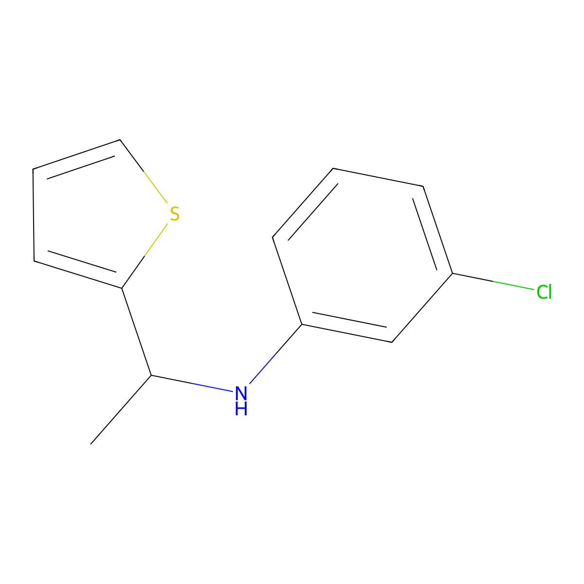3-Chloro-N-[1-(thiophen-2-YL)ethyl]aniline molecular structure, CAS 1019541-12-8
