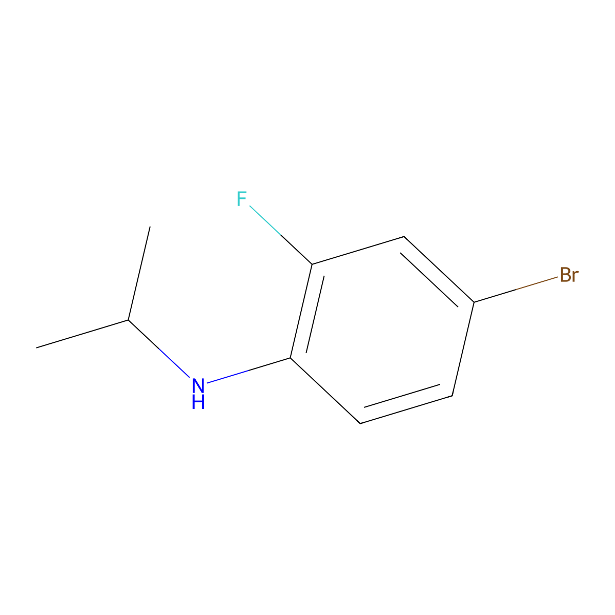 4-bromo-2-fluoro-N-isopropylaniline molecular structure, CAS 1019541-29-7