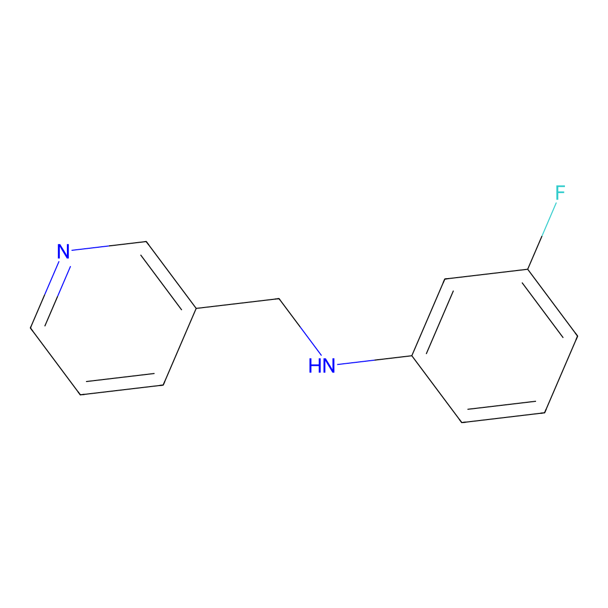 3-fluoro-N-[(pyridin-3-yl)methyl]aniline molecular structure, CAS 1019541-60-6