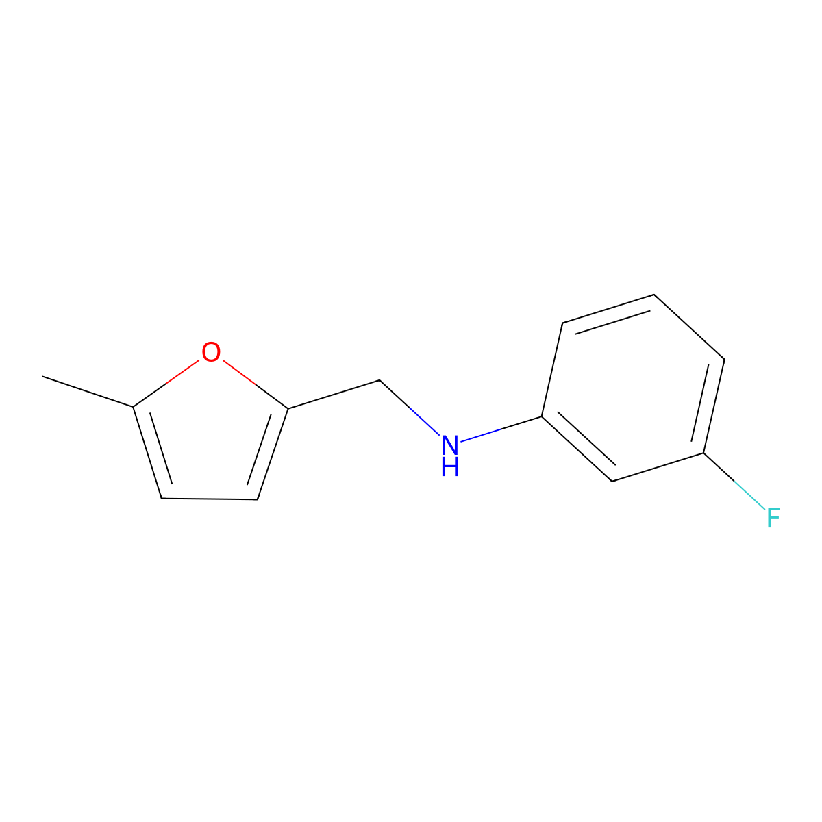 3-fluoro-N-[(5-methylfuran-2-yl)methyl]aniline molecular structure, CAS 1019541-63-9