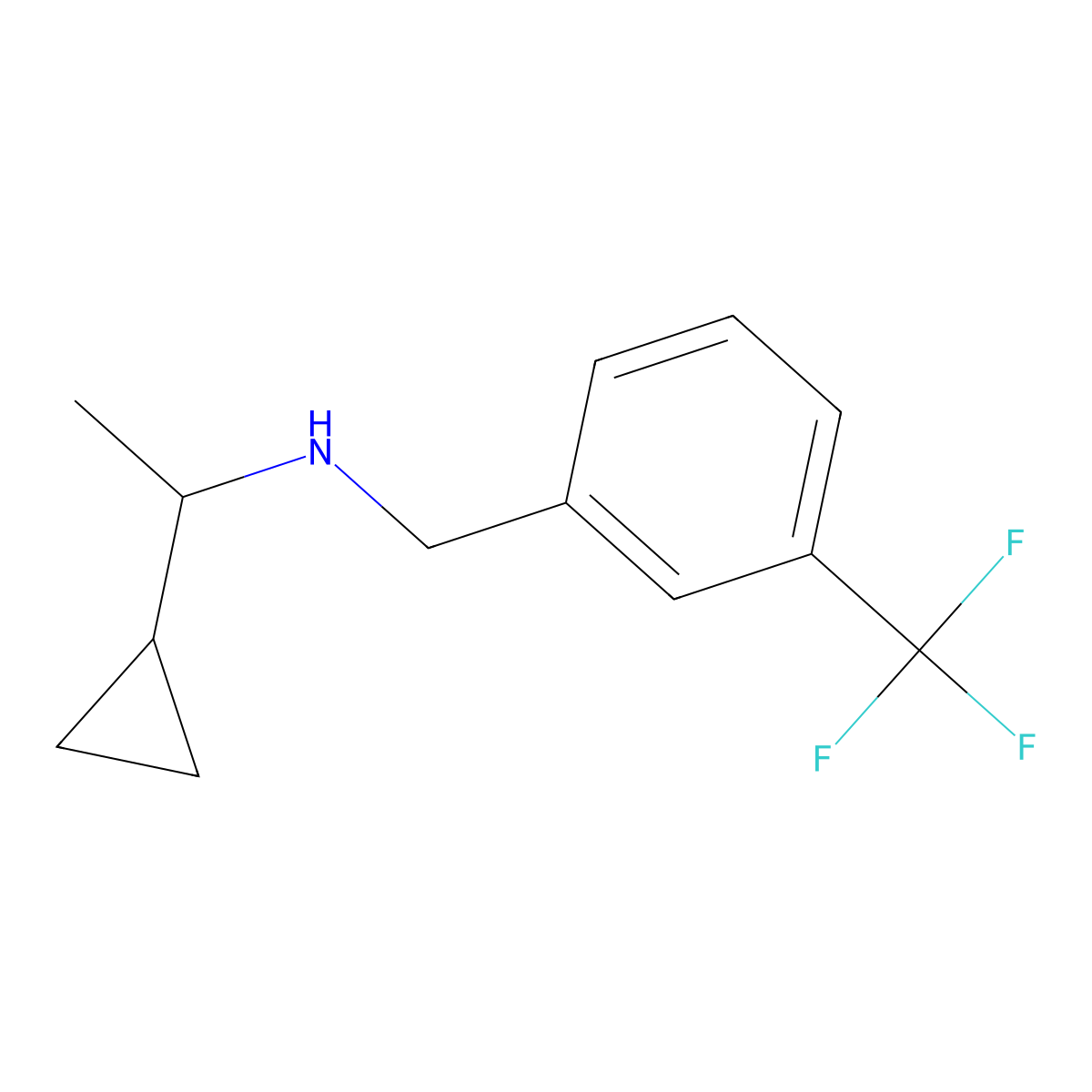 (1-Cyclopropylethyl)({[3-(trifluoromethyl)phenyl]methyl})amine molecular structure, CAS 1019542-80-3